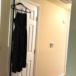 Blue and white poker dot romper, size XS, 100 % Rayon